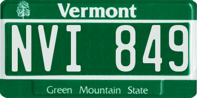 VT license plate NVI849