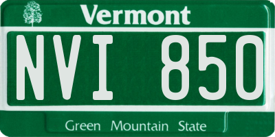 VT license plate NVI850
