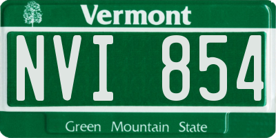 VT license plate NVI854