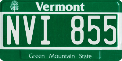VT license plate NVI855