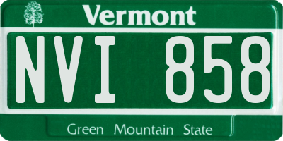 VT license plate NVI858