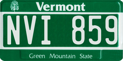 VT license plate NVI859