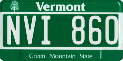 VT license plate NVI860