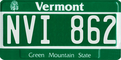 VT license plate NVI862