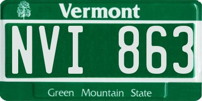 VT license plate NVI863