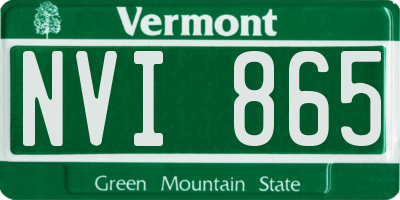VT license plate NVI865