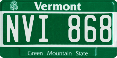 VT license plate NVI868