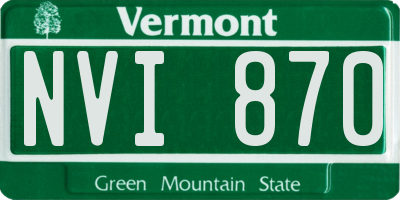 VT license plate NVI870