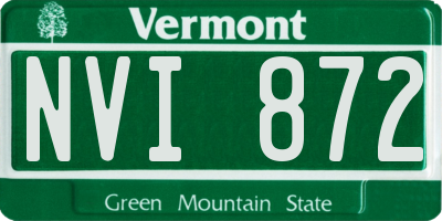 VT license plate NVI872