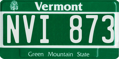 VT license plate NVI873