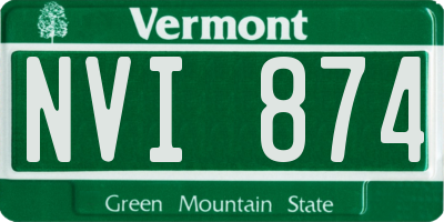 VT license plate NVI874