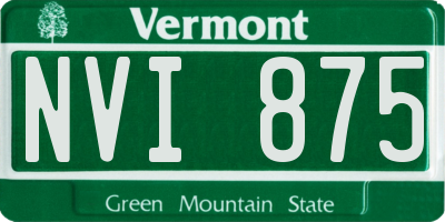 VT license plate NVI875