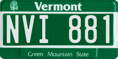 VT license plate NVI881