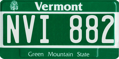 VT license plate NVI882