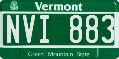 VT license plate NVI883