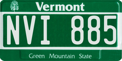 VT license plate NVI885