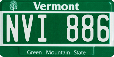 VT license plate NVI886