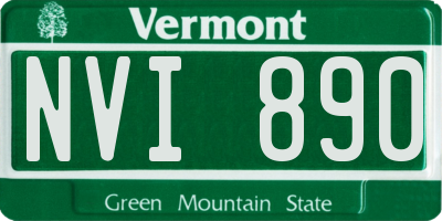 VT license plate NVI890