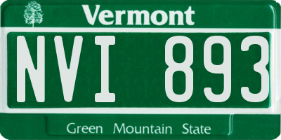 VT license plate NVI893