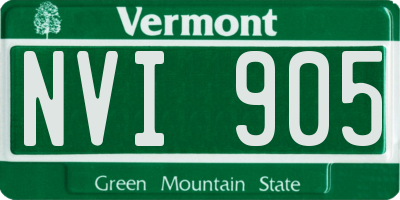 VT license plate NVI905