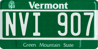VT license plate NVI907