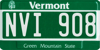 VT license plate NVI908