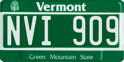 VT license plate NVI909
