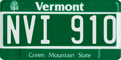 VT license plate NVI910