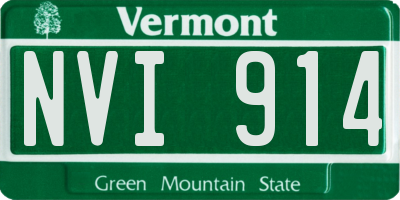 VT license plate NVI914
