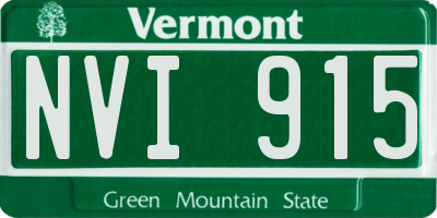VT license plate NVI915