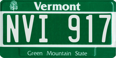 VT license plate NVI917