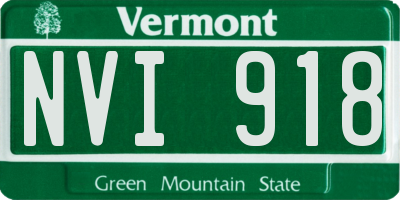 VT license plate NVI918