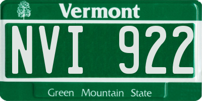 VT license plate NVI922