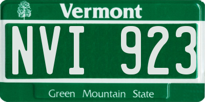 VT license plate NVI923