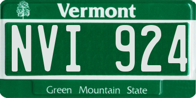 VT license plate NVI924