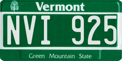 VT license plate NVI925