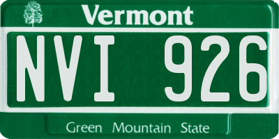 VT license plate NVI926