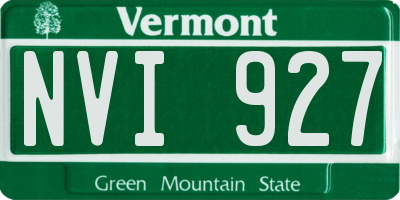 VT license plate NVI927