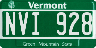 VT license plate NVI928