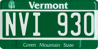 VT license plate NVI930