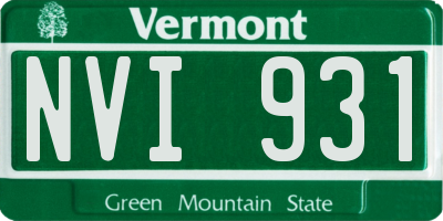VT license plate NVI931