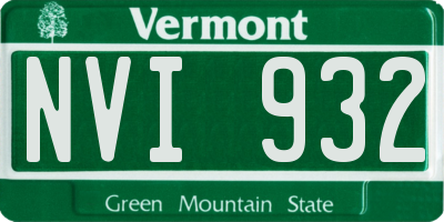 VT license plate NVI932