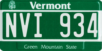 VT license plate NVI934