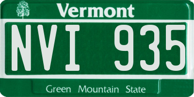 VT license plate NVI935