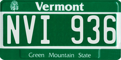 VT license plate NVI936