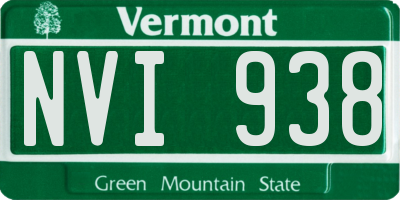 VT license plate NVI938