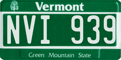 VT license plate NVI939