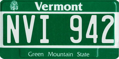 VT license plate NVI942