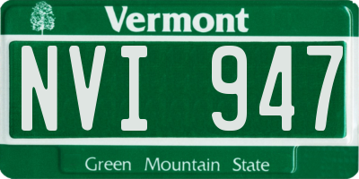 VT license plate NVI947