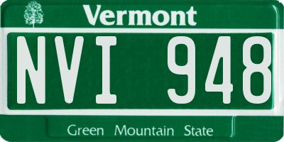 VT license plate NVI948